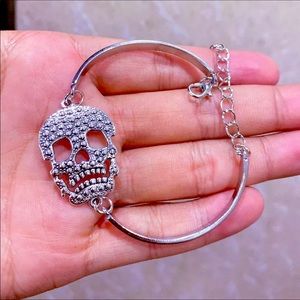 New gothic hand made skull Cuff Bangle Bracelet
